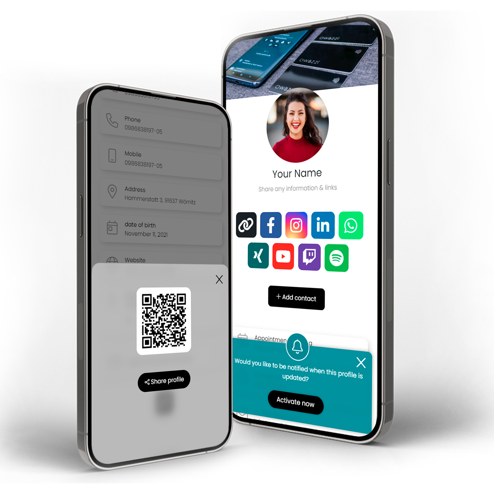 Digital profile - online activation (without card, purely digital)